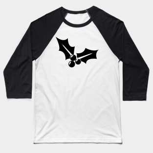 Christmas Mistletoe - Black and White 2 Baseball T-Shirt